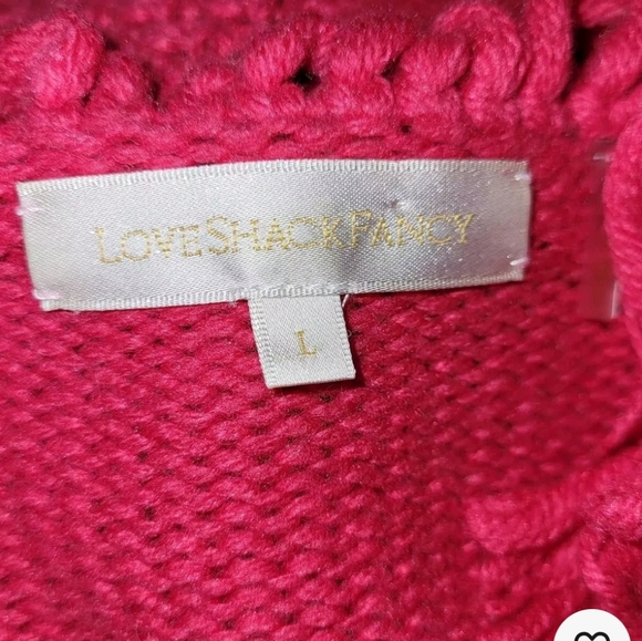 LoveShackFancy Valencia Duster Sweater Cardigan Pink - Picture 2 of 8
